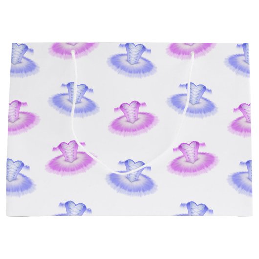 Roze en Paarse Ballet Birthday Tutu Waterverf Groot Cadeauzakje (Voorkant)