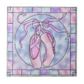 Roze en Paarse ballettenschoenen Tegeltje (Voorkant)