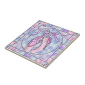 Roze en Paarse ballettenschoenen Tegeltje (Zijkant)