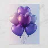 Roze en Paarse ballonnen Valentijns's Groet Briefkaart (Voorkant)