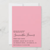 Roze en Paarse ballonvaardige Afstuderen Kaart (Achterkant)