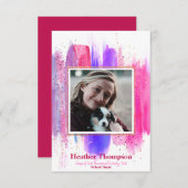 Roze en Paarse bekendmaking Afstuderen Glitter Kaart (Voorkant / Achterkant)