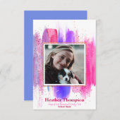 Roze en Paarse bekendmaking Afstuderen Glitter Kaart (Voorkant / Achterkant)