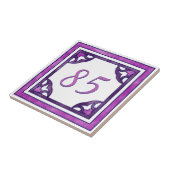 Roze en Paarse Big House Number Tegeltje (Zijkant)