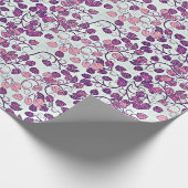 Roze en Paarse bladeren Cadeaupapier (Hoek)