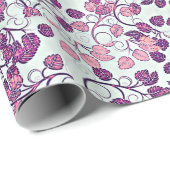 Roze en Paarse bladeren Cadeaupapier (Rol Hoek)
