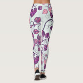 Roze en Paarse bladeren Leggings (Achterkant)