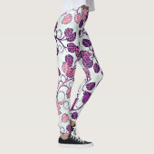 Roze en Paarse bladeren Leggings (Rechts)