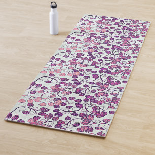Roze en Paarse bladeren Yogamat