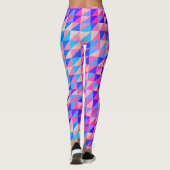 Roze en paarse Blauw abstract Kleurenblok Leggings (Achterkant)