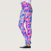 Roze en paarse Blauw abstract Kleurenblok Leggings (Links)