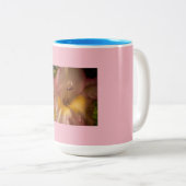 Roze en paarse bloei tweekleurige koffiemok (Voorkant rechts)