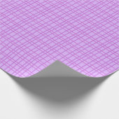 Roze en paarse bloem geblokt patroon cadeaupapier (Hoek)