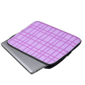 Roze en paarse bloem geblokt patroon laptop sleeve (Voorkant onderkant)