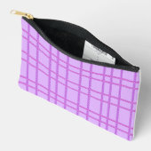 Roze en paarse bloem geruit patroon etui (Open)
