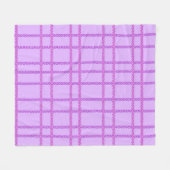 Roze en paarse bloem geruit patroon fleece deken (Voorkant (Horizontaal))