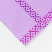 Roze en paarse bloem geruit patroon fleece deken (Hoek)