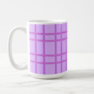 Roze en paarse bloem geruit patroon koffiemok