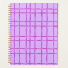 Roze en paarse bloem geruit patroon planner