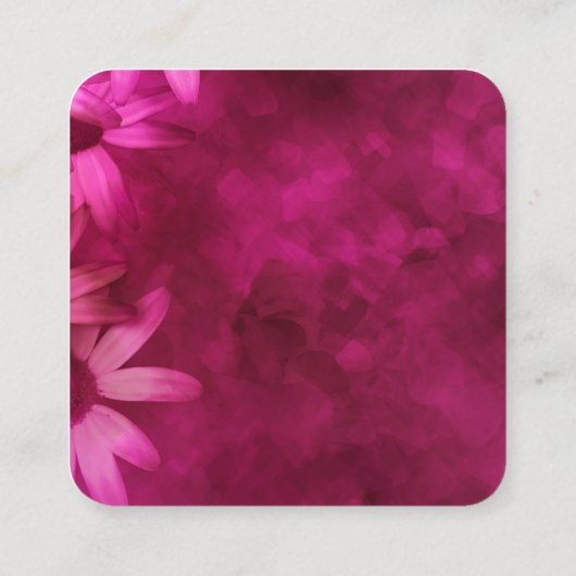 roze en paarse bloem gewaagde moderne kunst vierkante visitekaartje (Achterkant)
