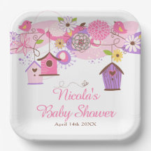 Roze en Paarse Bloem Kooi Baby Shower