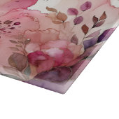 Roze en paarse bloemen Alcohol inkt illustratie Snijplank (Hoek)