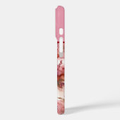 Roze en paarse bloemen Alcohol inkt Monogrammed Case-Mate iPhone Case (Achterkant / Links)