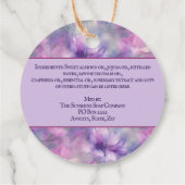 Roze en paarse bloemen bedankjes labels (Achterkant)