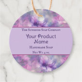 Roze en paarse bloemen bedankjes labels (Voorkant)