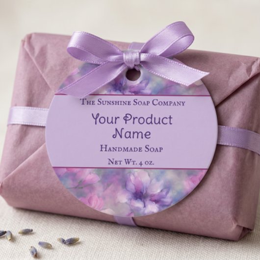 Roze en paarse bloemen bedankjes labels