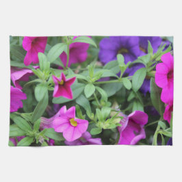 Roze en Paarse bloemen bloeien Theedoek