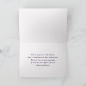 Roze en Paarse Bloemen Bloemenkrans Moederdag Kaart (Binnen)