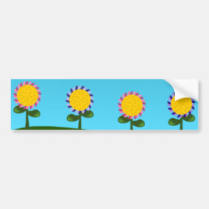 Roze en paarse bloemen bumpersticker