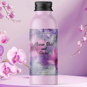 Roze en Paarse Bloemen cosmetica flesje label Sparkling Wijnetiket