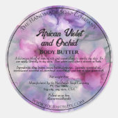 Roze en Paarse Bloemen Cosmetica Jar Label (Voorkant)