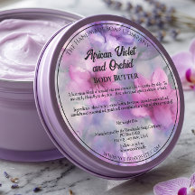 Roze en paarse bloemen Cosmetica pot label 