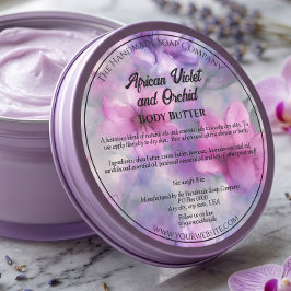 Roze en paarse bloemen Cosmetica pot label