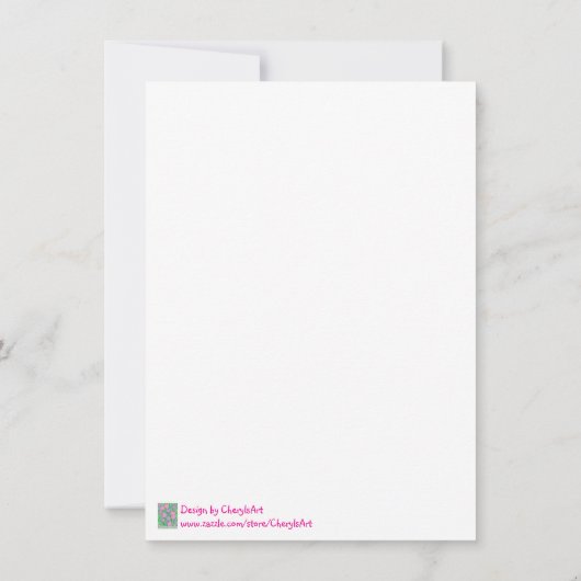 Roze en paarse bloemen Dank u kaarten (Achterkant)