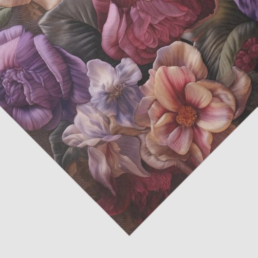  Roze en Paarse Bloemen Decoupage Papier (Detail)