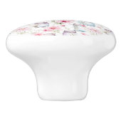 Roze en Paarse Bloemen en Mason Jars Keramische Knop (Zijkant)