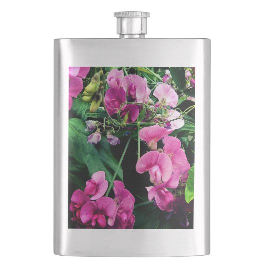 Roze en paarse bloemen flacon (Voorkant)