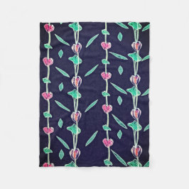 Roze en paarse bloemen fleece deken