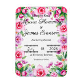 Roze en paarse bloemen flexibele fotomagneet magneet (Verticaal)