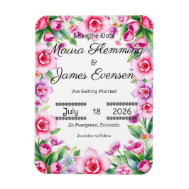 Roze en paarse bloemen flexibele fotomagneet magneet