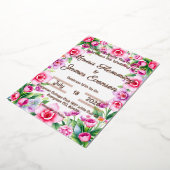 Roze en Paarse bloemen Folie uitnodiging (Gedraaid)