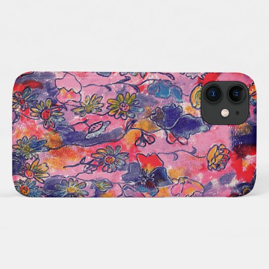 Roze en paarse bloemen Garden Oorspronkelijke Wate Case-Mate iPhone Case (Achterkant (horizontaal))