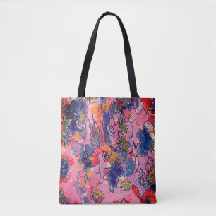 Roze en paarse bloemen Garden Oorspronkelijke Wate Tote Bag