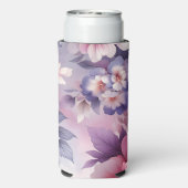  Roze en Paarse Bloemen Gepersonaliseerd Seltzer Blikjeskoeler (Seltzer Achterkant)