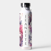  Roze en Paarse Bloemen Gepersonaliseerd Waterfles (Links)