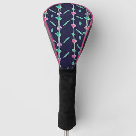 Roze en paarse bloemen golfheadcover